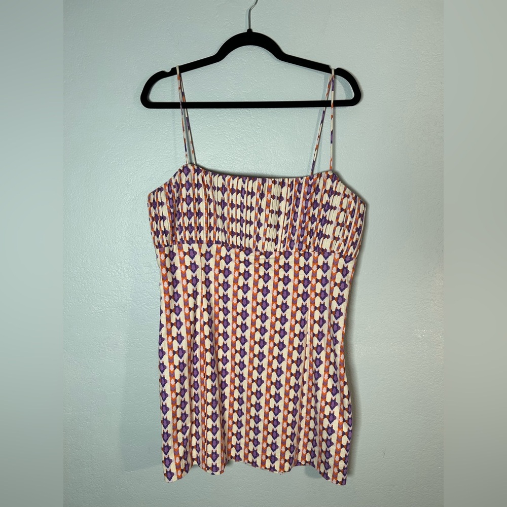 MAEVE Ophelia Sleeveless Slim Purple & Orange Spaghetti Strap Mini Dress